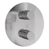 Brauer Brauer Chrome Edition Regendoucheset: Thermostatische Inbouwkraan met 3-Weg Omstel, Gebogen Wandarm, Douchekop 20cm, Wandaansluitbocht, 3-Standen Handdouche & Doucheslang - Set 81 - Draaiknoppen - Chroom