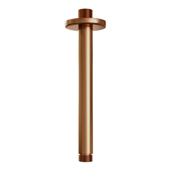 Brauer Brauer Copper Edition Regendoucheset: Thermostatische Inbouwkraan met 3-Weg Omstel, Plafondarm, Douchekop Ø30cm, Wandaansluitbocht, Staafhanddouche & Doucheslang - Set 78 - Draaiknoppen - Geborsteld Koper