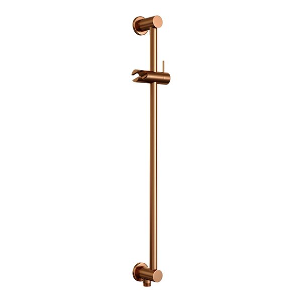 Brauer Brauer Copper Edition Regendoucheset: Thermostatische Inbouwkraan met 3-Weg Omstel, Rechte Wandarm, Douchekop Ø20cm, Geintegreerde Glijstang, Staafhanddouche & Doucheslang - Set 85 - Draaiknoppen - Geborsteld Koper