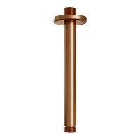 Brauer Brauer Copper Edition Regendoucheset: Thermostatische Inbouwkraan met 3-Weg Omstel, Plafondarm, Douchekop Ø20cm, Geintegreerde Glijstang, Staafhanddouche & Doucheslang - Set 89 - Draaiknoppen - Geborsteld Koper