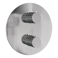 Brauer Brauer Chrome Carving Regendoucheset: Thermostatische Inbouwkraan met 3-Weg Omstel, Plafondarm, Douchekop 20cm, Wandaansluitbocht, 3-Standen Handdouche & Doucheslang - Set 83 - Draaiknoppen - Chroom