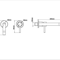 Wiesbaden Wiesbaden Slim Inbouw Wastafelkraan met Uitloop & Rozetten - Afbouwdeel - Mat Zwart