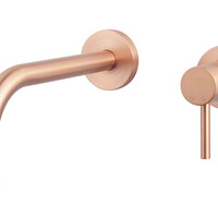 Wiesbaden Wiesbaden Slim Inbouw Wastafelkraan met Uitloop & Rozetten - Afbouwdeel - Geborsteld Koper