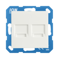 ION Industries ION Industries Modular Jack 2-voudig met Centraalplaat V1/J1 Alpin Wit