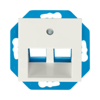 ION Industries ION Industries Modular Jack 30° 2-voudig met Centraalplaat V1/J1 Alpin Wit