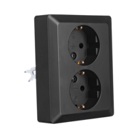 ION Industries ION Industries Wandcontactdoos Half Opbouw 2-voudig RA Mat Zwart