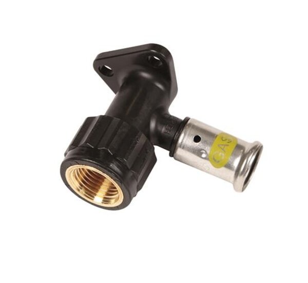 Henco Henco Muurplaatkoppeling - Gas - Pers x Binnendraad - Kunststof - 20mm x 1/2"