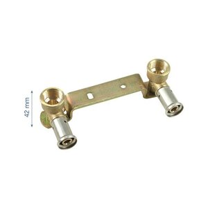 Henco Dubbele Muurplaatkoppeling - Pers x Binnendraad - 16x1/2