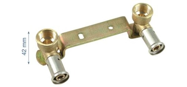 Henco Henco Dubbele Muurplaatkoppeling - Pers x Binnendraad - 16mm x 1/2"