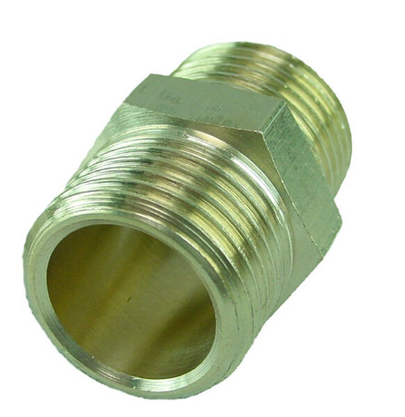 Gasdraad Dubbele Nippel 1/2 Bui messing