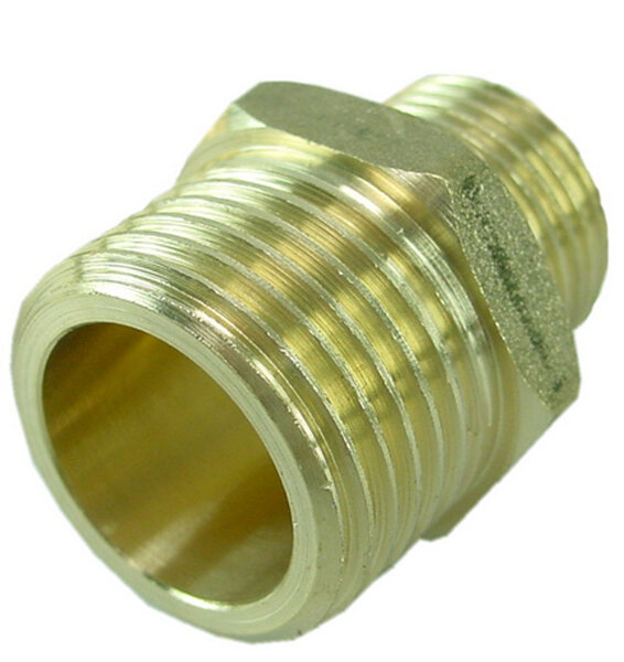 Gasdraad verloopnippel 3/4x3/8 Bui messing
