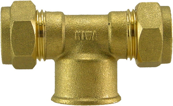 Verlopend T-Koppeling - Knel x Binnendraad - 15mm x 3/8" x 15mm