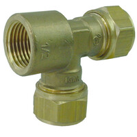 Verlopend T-Koppeling - Knel x Binnendraad - 22mm x 22mm x 1/2"