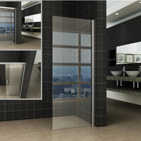 Wiesbaden Wiesbaden Puerta Zijwand - Muurprofiel - Nano Coating - 8mm Helder Glas - 90x200cm - Chroom