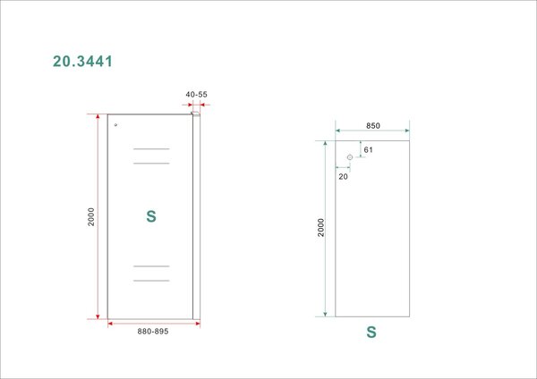 Wiesbaden Wiesbaden Puerta Zijwand - Muurprofiel - Nano Coating - 8mm Helder Glas - 90x200cm - Chroom