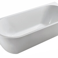 Wiesbaden Wiesbaden Wall Acryl Half-Vrijstaande Ligbad inclusief Clickwaste, Sifon & Potenset - 170x75x58cm - Wit