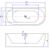 Wiesbaden Wiesbaden Corner Acryl Half-Vrijstaande Ligbad inclusief Clickwaste, Sifon & Potenset - 180x80x58cm - Links - Wit