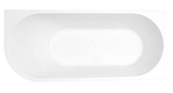 Wiesbaden Wiesbaden Corner Acryl Half-Vrijstaande Ligbad inclusief Clickwaste, Sifon & Potenset - 180x80x58cm - Rechts - Wit