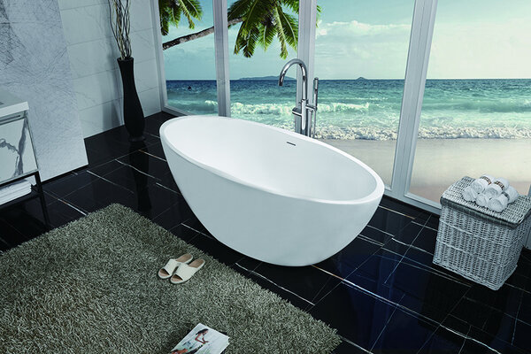 Wiesbaden Wiesbaden Oval Acryl Vrijstaande Ligbad inclusief Clickwaste, Sifon & Potenset - 170x78x60cm - Wit