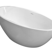 Wiesbaden Wiesbaden Oval Acryl Vrijstaande Ligbad inclusief Clickwaste, Sifon & Potenset - 170x78x60cm - Wit
