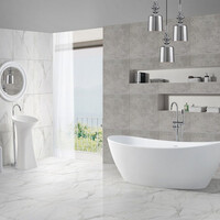 Wiesbaden Wiesbaden Eva Solid Surface Vrijstaande Ligad inclusief Clickwaste, Sifon & Potenset - 180x85x64cm - Wit