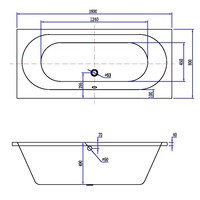 Wiesbaden Wiesbaden Portus Acryl Inbouw Ligbad - 180x80x49cm - Mat Wit