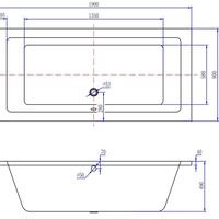 Wiesbaden Wiesbaden Santino Acryl Inbouw Ligbad -190x90x49cm - Wit