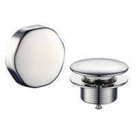 Wiesbaden Wiesbaden Doblar Badafvoer Knop/Plug met Clickwaste & Badoverloopcombinatie - Afbouwdeel - Chroom