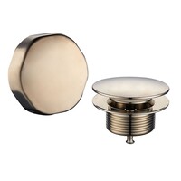 Wiesbaden Wiesbaden Doblar Badafvoer Knop/Plug met Clickwaste & Badoverloopcombinatie - Afbouwdeel - Geborsteld RVS