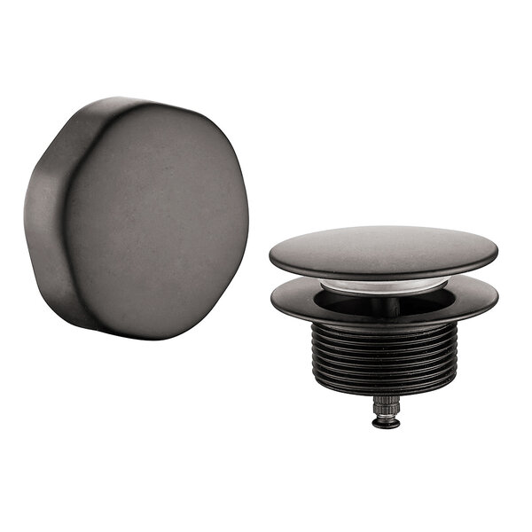 Wiesbaden Wiesbaden Doblar Badafvoer Knop/Plug met Clickwaste & Badoverloopcombinatie - Afbouwdeel - Geborsteld Gunmetal