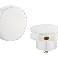 Wiesbaden Wiesbaden Doblar Badafvoer Knop/Plug met Clickwaste & Badoverloopcombinatie - Afbouwdeel - Mat Wit