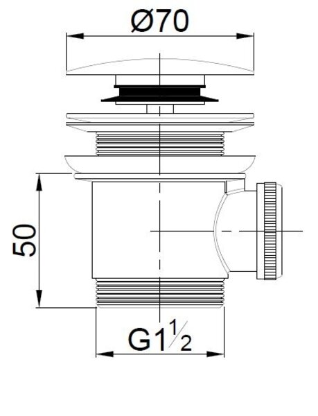 Wiesbaden Wiesbaden Badafvoer met Clickwaste t.b.v. Vrijstaande Bad - Chroom