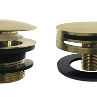 Wiesbaden Wiesbaden Badvoer Knop/Plug met Clickwaste met Badoverloop & Badvulcombinatie - Afbouwdeel - Geborsteld Messing