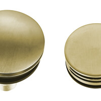 Wiesbaden Wiesbaden Badvoer Knop/Plug met Clickwaste met Badoverloop & Badvulcombinatie - Afbouwdeel - Geborsteld Messing