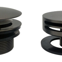 Wiesbaden Wiesbaden Badvoer Knop/Plug met Clickwaste met Badoverloop & Badvulcombinatie - Afbouwdeel - Geborsteld Gunmetal