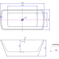 Wiesbaden Wiesbaden Larxx Acryl Vrijstaande Ligbad inclusief Clickwaste, Sifon & Potenset - 170x78x63cm - Wit
