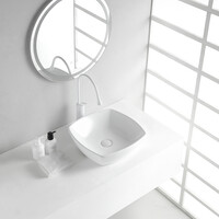 Wiesbaden Wiesbaden Plaza Keramisch Waskom - Vierkant - 42x42x13,5cm - Wit