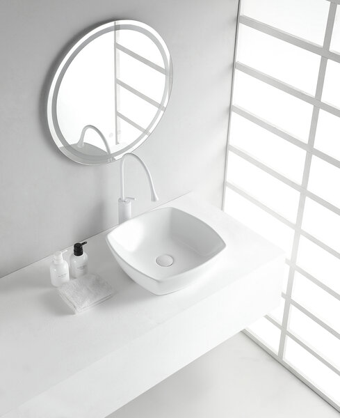 Wiesbaden Wiesbaden Plaza Keramisch Waskom - Vierkant - 42x42x13,5cm - Wit