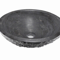 Wiesbaden Wiesbaden Raw Natuursteen Waskom - Rond - Ø42x14cm - Hardstenen Gezoet