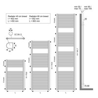 Wiesbaden Wiesbaden Elara Radiator - 181,7x45cm - Mat Zwart