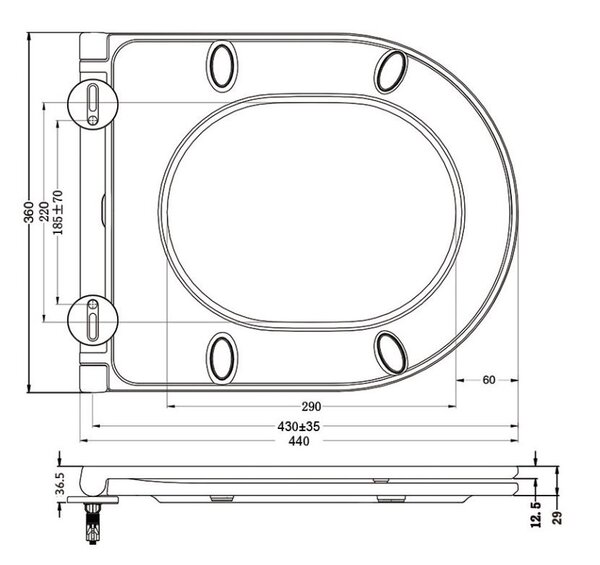 Wiesbaden Wiesbaden Flatline Toiletzitting met Softclose & Quick Release - Wit