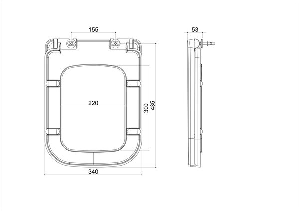 Wiesbaden Wiesbaden Carré Toiletzitting met Softclose & Quick Release - Wit