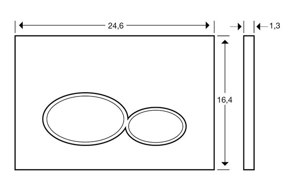 Wiesbaden Wiesbaden X32 Toilet Bedieningsplaat voor DuoSpoeling - Mat Wit