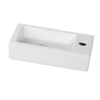 Wiesbaden Wiesbaden Rhea XS Keramisch Fontein - Kraangat Rechts - 36x18x9cm - Wit