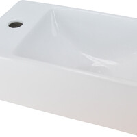 Wiesbaden Wiesbaden Rhea XXS Keramisch Fontein - Kraangat Links - 30,5x18x11cm - Wit
