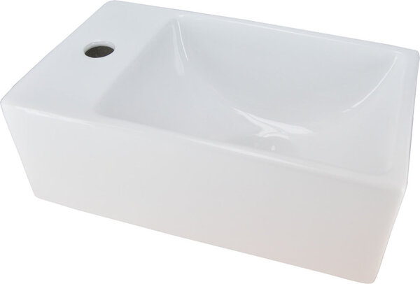 Wiesbaden Wiesbaden Rhea XXS Keramisch Fontein - Kraangat Links - 30,5x18x11cm - Wit