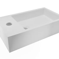 Wiesbaden Wiesbaden Noble Solid Surface Fontein - Kraangat Links - 36x18x10cm - Mat Wit