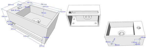 Wiesbaden Wiesbaden Julia Solid Surface Fontein - Kraangat Links - 35x20x16cm - Mat Wit