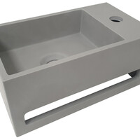 Wiesbaden Wiesbaden Julia Solid Surface Fontein - Kraangat Rechts - 35x20x16cm - Beton