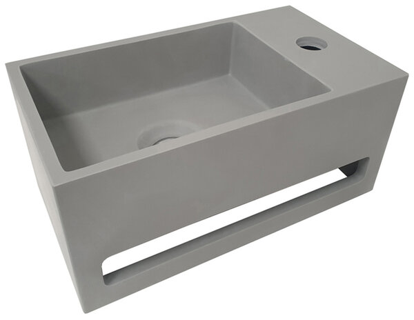 Wiesbaden Wiesbaden Julia Solid Surface Fontein - Kraangat Rechts - 35x20x16cm - Beton